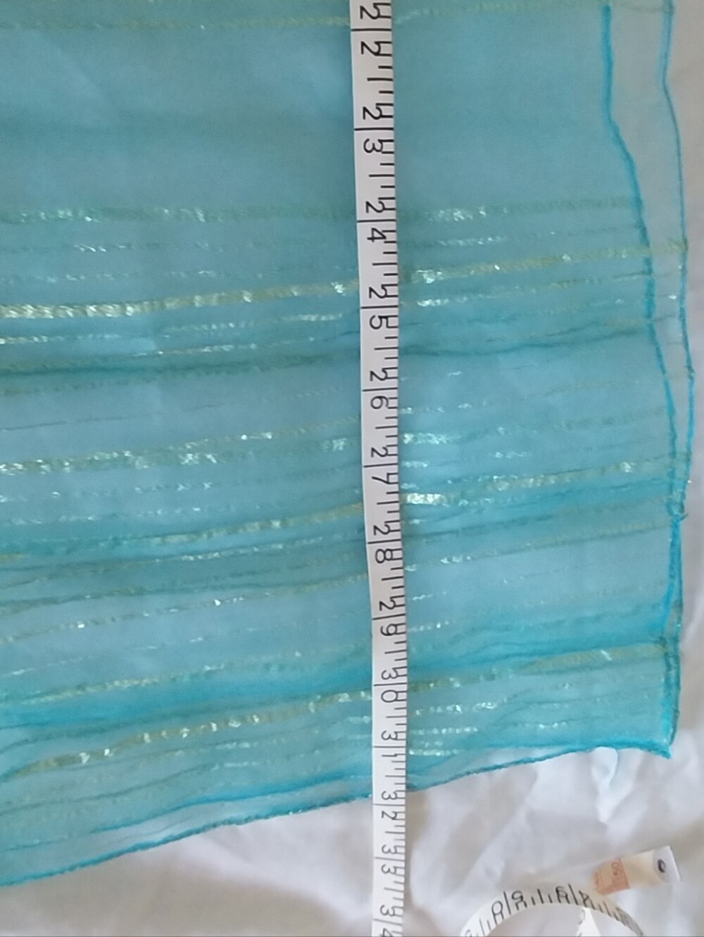 Sheer Aqua Blue Scarf Wrap - Picture 10 of 10